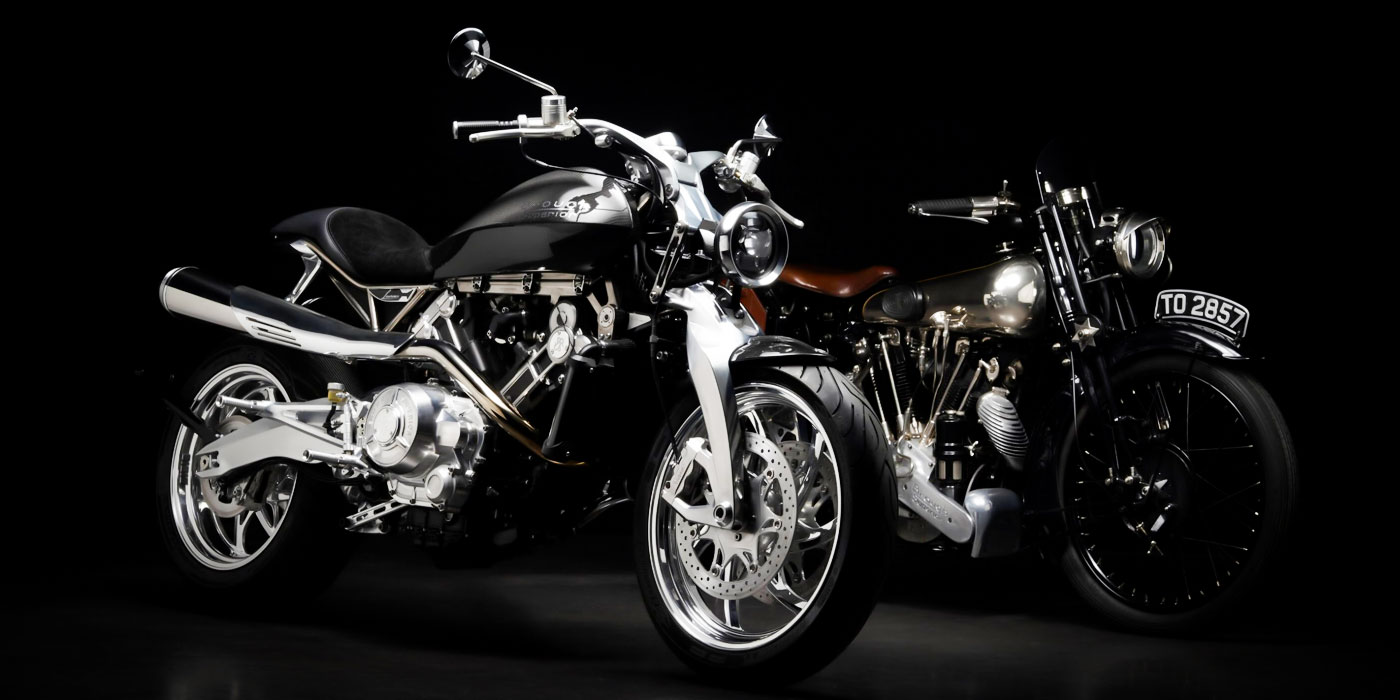 Brough Superior | ブラフシューペリア : 冒険家T.E.ロレンスの精神を受け継ぐ「ブラフシューペリア ロレンス」。188台限定で生み出された珠玉のモデルが、流麗な造形と卓越した性能を誇る。